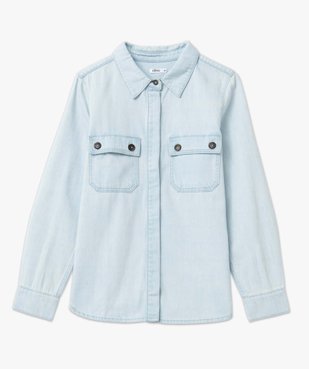Chemise femme en jean délavé avec poches poitrine vue4 - GEMO 4G FEMME - GEMO