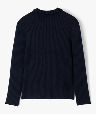 Pull en maille côtelée avec col montant froncé fille vue4 - GEMO (ENFANT) - GEMO