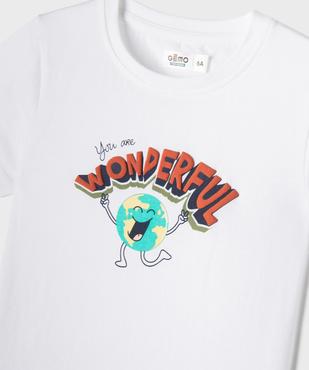 Pyjashort en coton bicolore garçon vue2 - GEMO 4G GARCON - GEMO