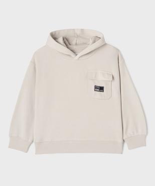 Sweat à capuche avec poche poitrine garçon vue1 - GEMO (ENFANT) - GEMO