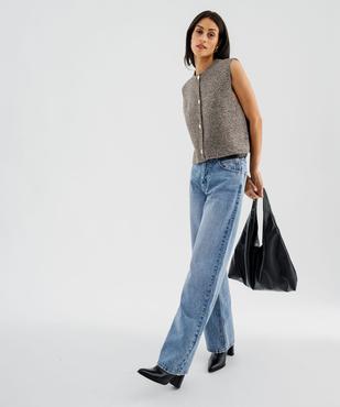 Gilet sans manches oversize avec boutons fantaisie femme  vue4 - GEMO(FEMME PAP) - GEMO
