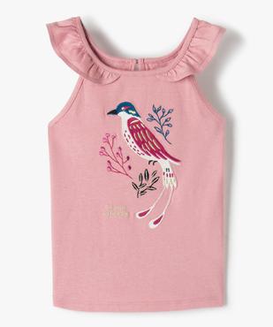 Débardeur fille à col volanté et broderies vue1 - GEMO (ENFANT) - GEMO