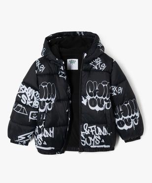 Doudoune à capuche imprimé et doublure polaire vue3 - GEMO 4G GARCON - GEMO