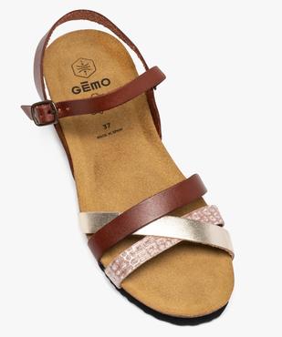 Sandales femme compensées dessus cuir vue5 - GEMO 4G FEMME - GEMO
