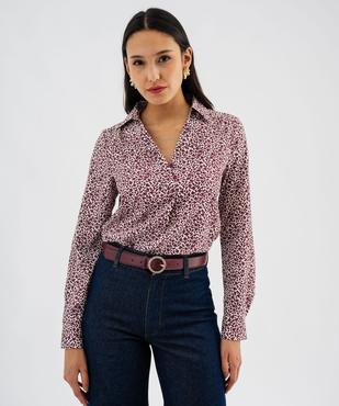 Blouse manches longues en maille gaufrée à motifs fleuris femme vue2 - GEMO(FEMME PAP) - GEMO