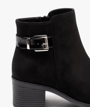 Boots femme à talon carré avec zip et bride décorative vue6 - GEMO(URBAIN) - GEMO