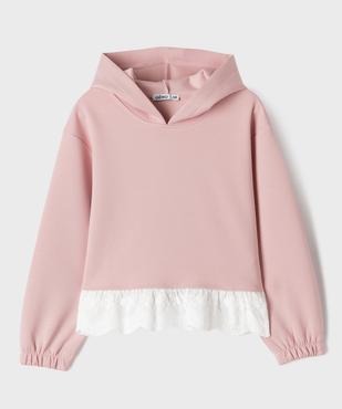 Sweat à capuche dentelle fille vue1 - GEMO (ENFANT) - GEMO
