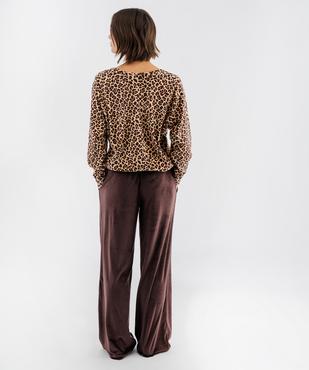 Pyjama en velours femme vue3 - GEMO 4G FEMME - GEMO