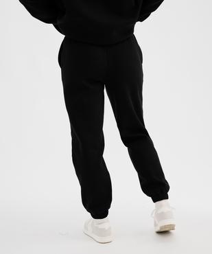 Pantalon de jogging en molleton uni à taille élastiquée femme vue3 - GEMO 4G FEMME - GEMO