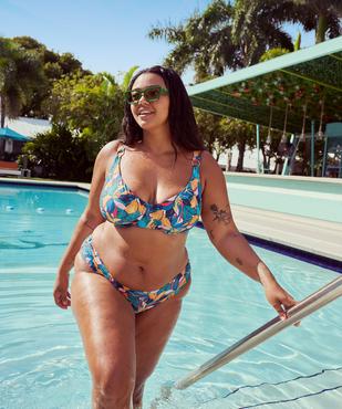 Haut de maillot de bain emboitant fleuri femme grande taille vue7 - GEMO (PLAGE) - GEMO