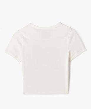 Tee-shirt manches courtes coupe courte imprimé fille vue3 - GEMO 4G FILLE - GEMO