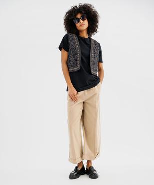 Veste sans manches porter ouvert à broderies femme vue4 - GEMO(FEMME PAP) - GEMO