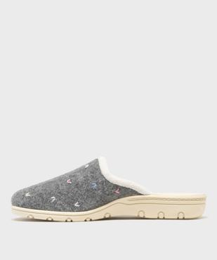 Chaussons mules avec motifs brodés femme vue3 - G'FLEX GEMO FOR GOOD - GEMO