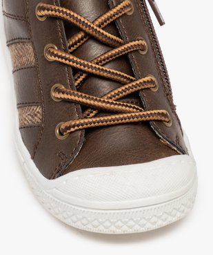 Tennis bébé garçon unies à lacets et zip vue6 - GEMO(BEBE DEBT) - GEMO