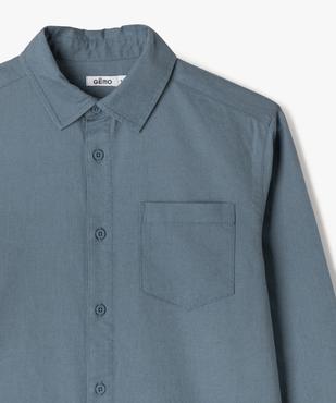 Chemise manches longues en coton lin mélangés garçon vue6 - GEMO (JUNIOR) - GEMO