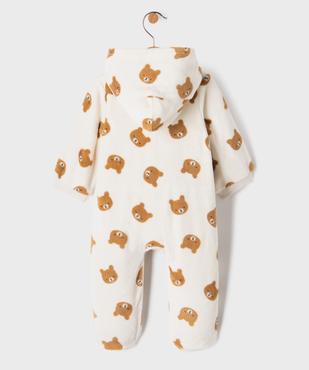 Combinaison pilote en velours à capuche imprimée bébé vue4 - GEMO(BB COUCHE) - GEMO