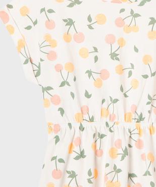 Robe à manches courtes imprimée en coton fille vue2 - GEMO 4G FILLE - GEMO
