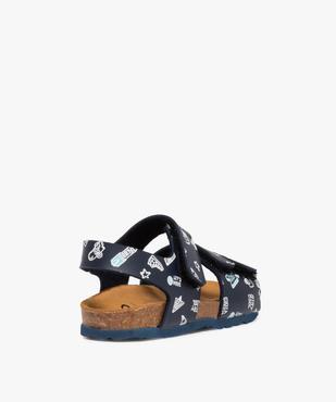 Sandales garçon imprimées à bride scratch vue4 - GEMO (ENFANT) - GEMO