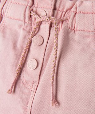 Pantalon en toile avec taille élastique bébé fille - LuluCastagnette vue2 - LULUCASTAGNETTE - GEMO