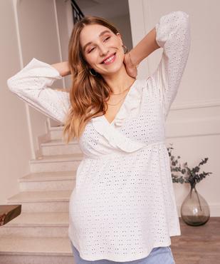Blouse de grossesse en maille texturée et ajourée vue7 - GEMO 4G MATERN - GEMO