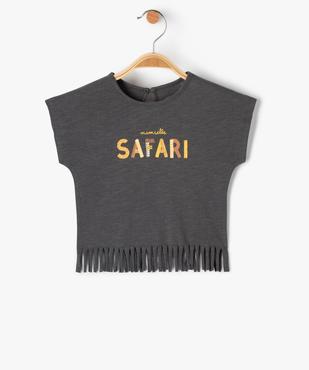 Tee-shirt à franges et manches courtes bébé fille vue1 - GEMO(BEBE DEBT) - GEMO