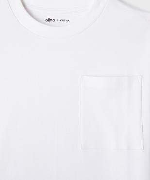 Tee-shirt manches courtes en jersey de coton à poche poitrine garçon vue2 - GEMO (JUNIOR) - GEMO