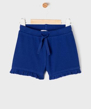 Short en maille gaufrée avec taille ajustable bébé fille vue1 - GEMO(BEBE DEBT) - GEMO