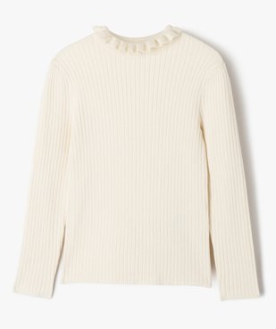 Pull en maille côtelée avec col montant froncé fille vue2 - GEMO (ENFANT) - GEMO