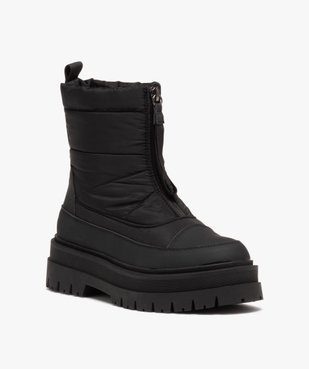 Boots en toile matelassée avec semelle plateforme femme vue2 - GEMO (CASUAL) - GEMO