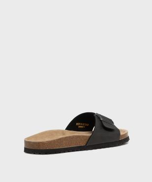 Sandales mules à large bride et semelle intérieure cuir homme vue4 - URBAN STEPS - GEMO