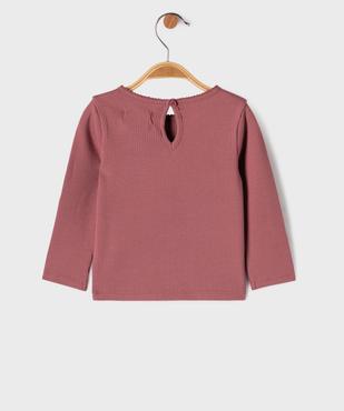 Tee-shirt manches longues en maille côtelée bébé fille vue3 - GEMO 4G BEBE - GEMO