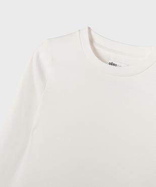 Tee-shirt manches longues uni en maille côtelée fille vue2 - GEMO 4G FILLE - GEMO