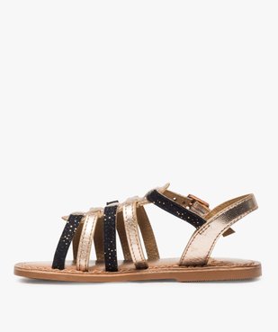 Sandales filles avec brides en cuir multicolores vue3 - GEMO (ENFANT) - GEMO