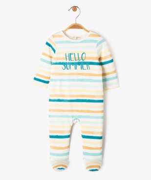 Pyjama dors-bien en coton à rayures bébé garçon vue1 - GEMO 4G BEBE - GEMO