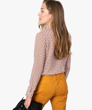 Chemise femme en maille fluide avec motifs vue3 - FOLLOW ME - GEMO