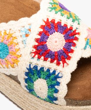 Mules à semelle plateforme en corde et larges brides en crochet femme vue6 - 5 MILES - GEMO