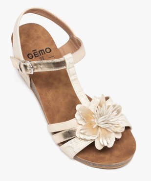 Sandales femme compensées avec fleur en relief vue5 - GEMO(URBAIN) - GEMO