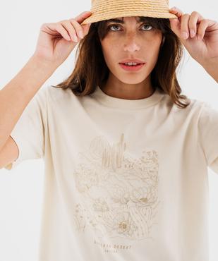 Tee-shirt manches courtes avec motif désert femme vue1 - GEMO 4G FEMME - GEMO