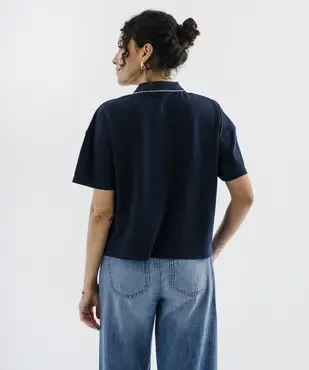 Polo manches courtes coupe large feme vue3 - GEMO 4G FEMME - GEMO