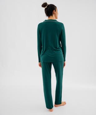 Pyjama boutonné en viscose femme vue3 - GEMO 4G FEMME - GEMO