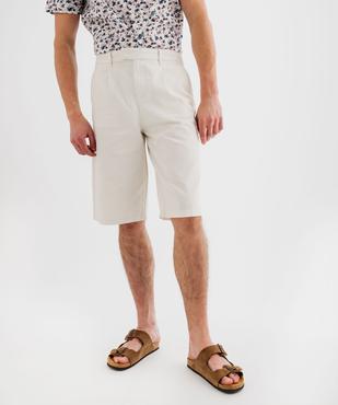 Bermuda chino regular en coton uni homme vue1 - GEMO 4G HOMME - GEMO