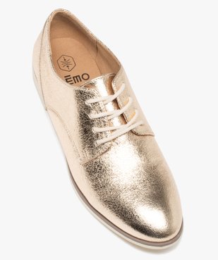 Derbies femme unis dessus brillant avec semelle fine bicolore vue6 - GEMO (CASUAL) - GEMO