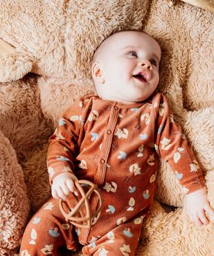 Pyjama en velours ouverture devant à motifs forêt bébé garçon vue5 - GEMO 4G BEBE - GEMO