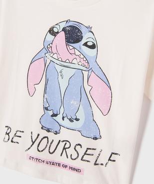 Tee-shirt manches courtes motif Stitch fille - Disney vue2 - LILO & STITCH - GEMO