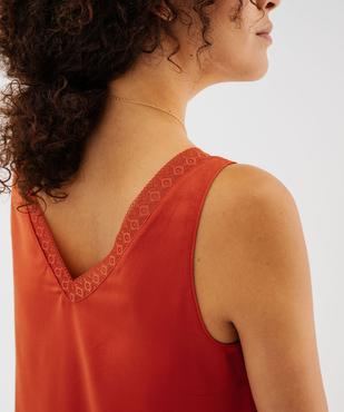 Haut de pyjama en satin avec finitions dentelle femme vue3 - GEMO 4G FEMME - GEMO