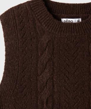 Pull sans manches en maille torsadée fille vue2 - GEMO (ENFANT) - GEMO