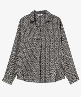 Blouse à manches longues imprimée en matière fluide femme vue4 - GEMO 4G FEMME - GEMO