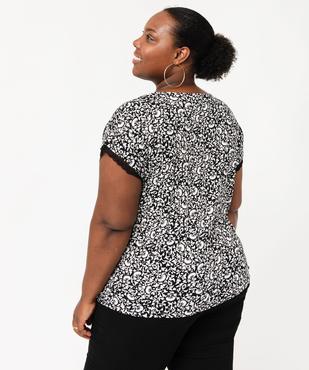 Tee-shirt imprimé à manches courtes à col V femme grande taille vue3 - GEMO 4G GT - GEMO