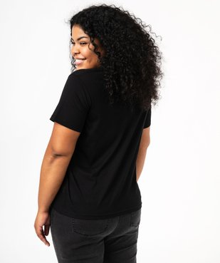Tee-shirt manches courte à col V femme grande taille vue3 - GEMO (G TAILLE) - GEMO