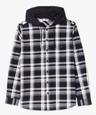 Chemise homme à carreaux avec capuche unie vue4 - GEMO (HOMME) - GEMO
